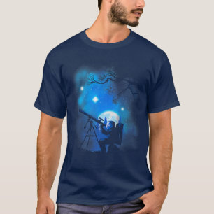 Astronaut mit Teleskop T-Shirt