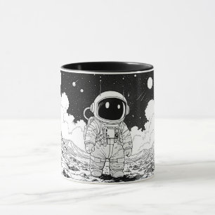 Astronaut Mond Tasse 11oz   Weltraum Comic Kunst