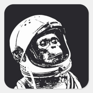 Astronaut Monkey Quadratischer Aufkleber