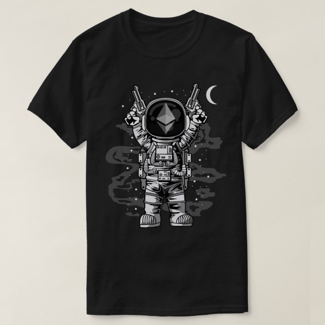 Astronaut Moon Ethereum ETH Crypto Coin HODL T-Shirt (Design vorne)