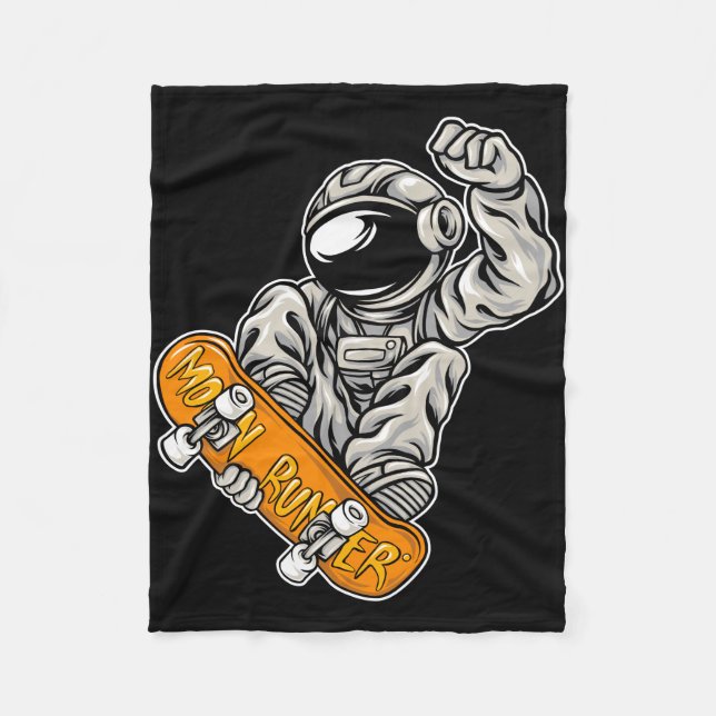 Astronaut Moon Runner Fleecedecke (Vorderseite)