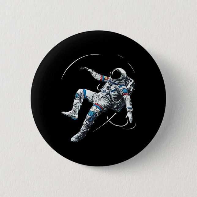 Astronaut Muay Thai Boxing Karate Kickboxing Marti Button (Vorderseite)