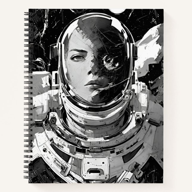 Astronaut Muse Noir Notizbuch (Vorderseite)