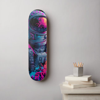 Astronaut Neon Graffiti Kunst – Limitierte Edition Skateboard