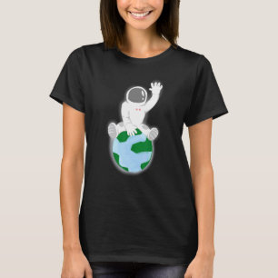 Astronaut Niedlich Planet Erde Kosmonauter Weltrau T-Shirt