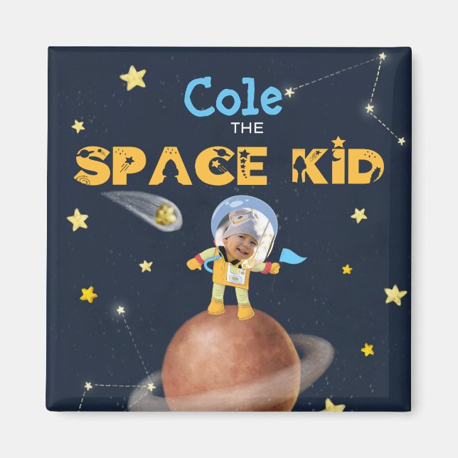 👨 ‍ Astronaut niedlich Space Thema Benutzerdefini Magnet (Vorne)