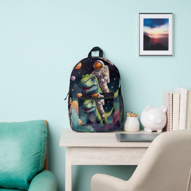 Astronaut on Dino in Space  Bedruckter Rucksack (InSitu)