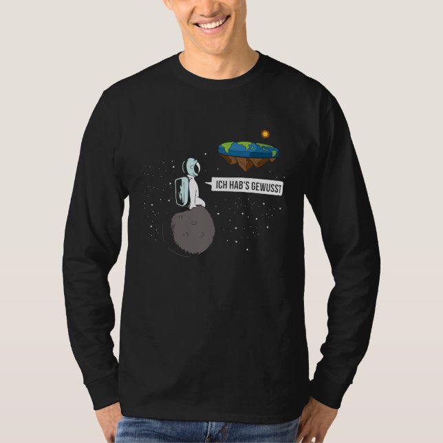 Astronaut on the Moon Flat Earth Society Flat Eart T-Shirt (Vorderseite)