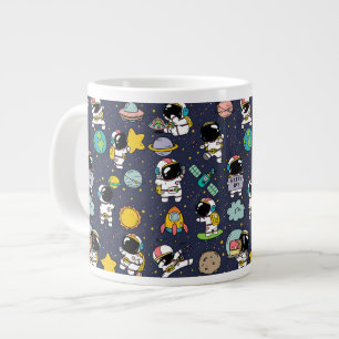 Astronaut Outer Space Cartoon Jumbo-Tasse