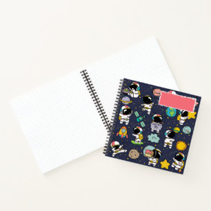 Astronaut Outer Space Cartoon Notizbuch
