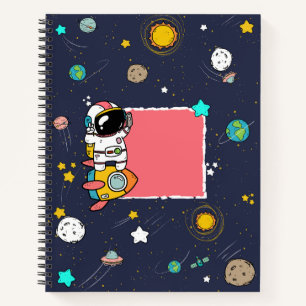 Astronaut Outer Space Cartoon Notizbuch