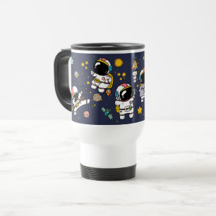 Astronaut Outer Space Cartoon Reisebecher