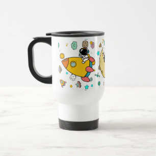Astronaut Outer Space Cartoon Reisebecher
