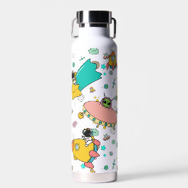 Astronaut Outer Space Cartoon Trinkflasche