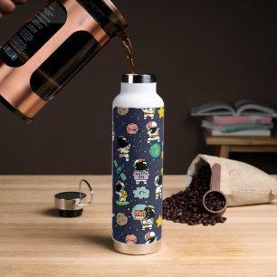 Astronaut Outer Space Cartoon Trinkflasche