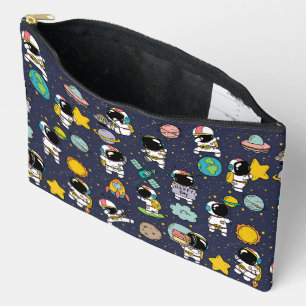 Astronaut Outer Space Cartoon Zubehörtasche