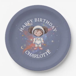 Astronaut Outer Space Girl Birthday Pappteller