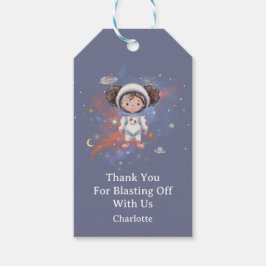 Astronaut Outer Space Girl Birthday Thank You  Geschenkanhänger