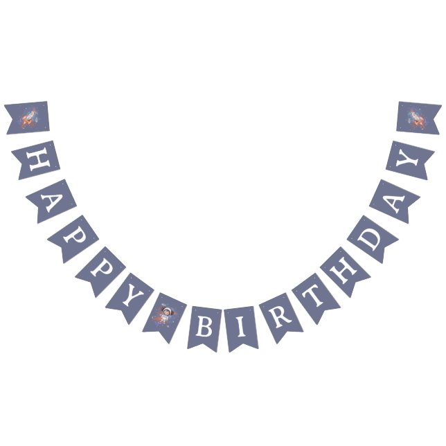 Astronaut Outer Space Girl Birthday Wimpelkette (Alle)