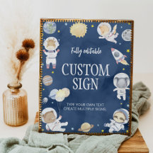 Astronaut Outer Space Safari Geburtstagsschild