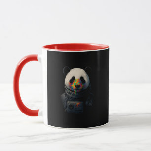 Astronaut Panda mit Neonfarbspritzer Tasse