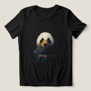 Astronaut Panda mit Neonfarbspritzer Tri-Blend Shirt