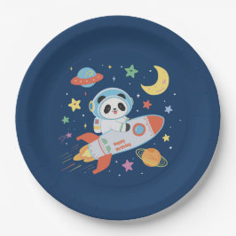 Astronaut Panda Pappteller