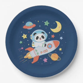 Astronaut Panda Pappteller