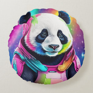 Astronaut Panda Rundes Kissen