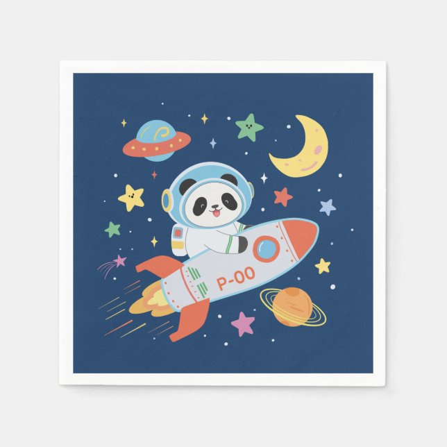 Astronaut Panda Serviette (Vorderseite)