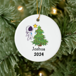 Astronaut Personalisiert Weihnachten Keramik Ornament