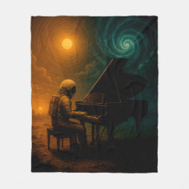 Astronaut Piano in Split Realität - Surreal Fleecedecke