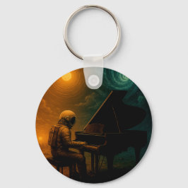Astronaut Piano in Split Realität - Surreal Schlüsselanhänger