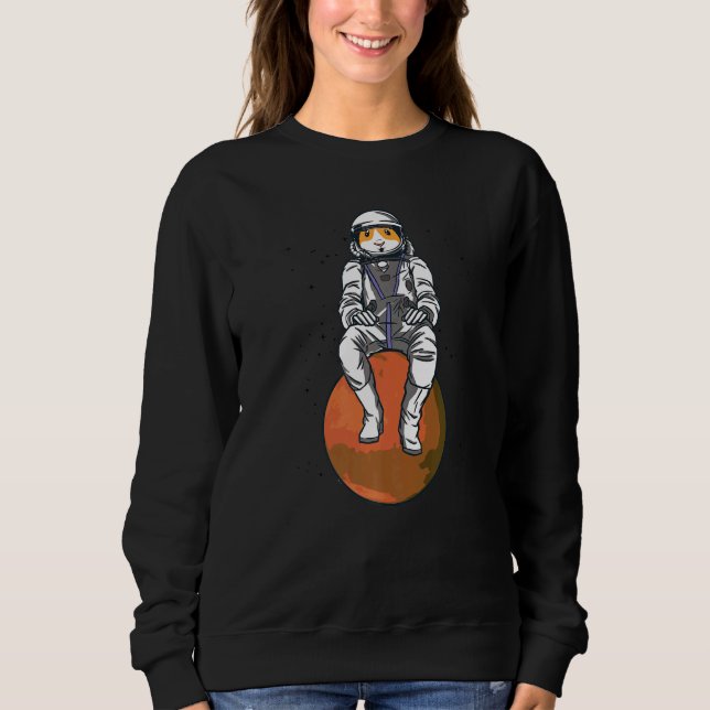 Astronaut Pig Graphic Guinea Pig Owner Pet Cavy An Sweatshirt (Vorderseite)