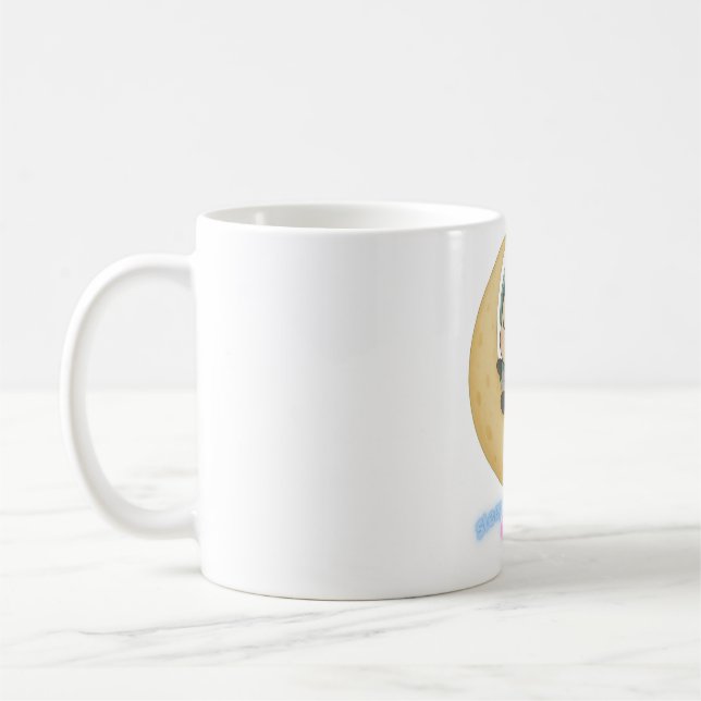 Astronaut Pinguin Keramik Tasse (Links)