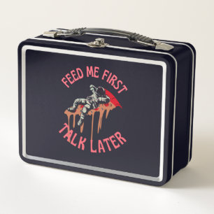 Astronaut Pizza Funny Metall Brotdose