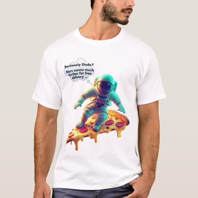 Astronaut Pizza Slice Tshirt - Funny NASA Tee (Devant)