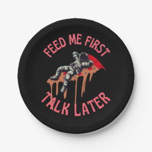 Astronaut Pizza Space Funny Pappteller