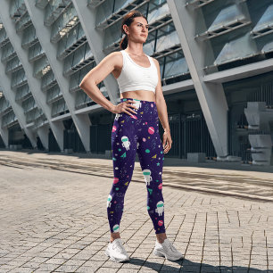 Astronaut Planeten Raketen Capri Leggings