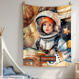 Astronaut & Planètes Nom Couverture - Cadeau pour 