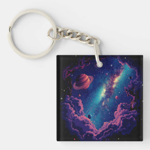 Astronaut Porte - clé noir Galaxy pour n'importe q