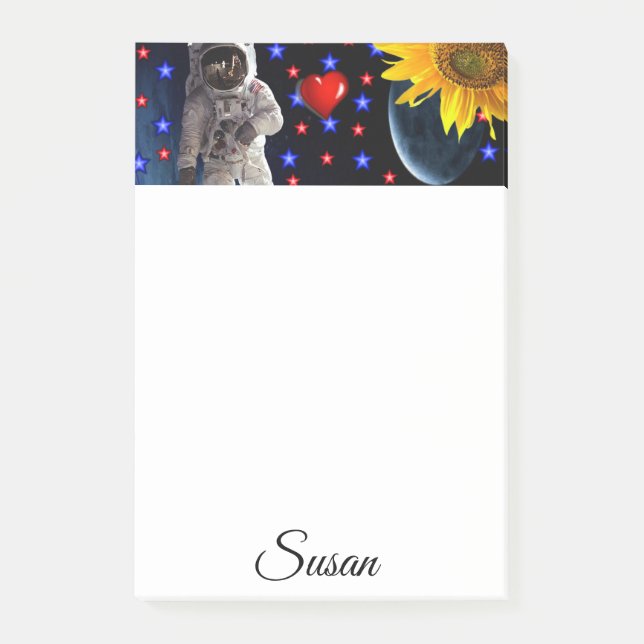 Astronaut Post-it Klebezettel (Vorderseite)