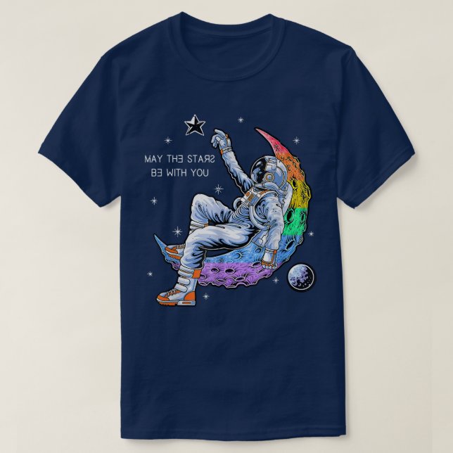 Astronaut Pride Space Man On The Moon LGBT+  T-Shirt (Design vorne)
