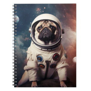 Astronaut Pug Kids Schule Notizblock