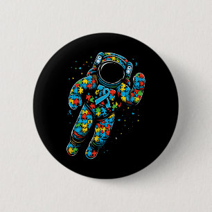 Astronaut Puzzle Autismus Bewusstsein Autistische Button