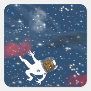 Astronaut Quadratischer Aufkleber