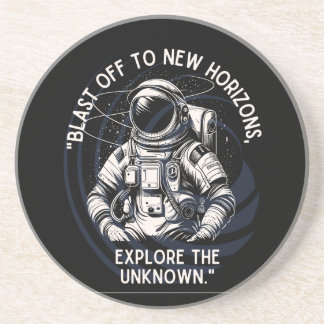 ASTRONAUT QUOTE , SCHLIESSEND BIS NEUES HORIZONT GETRÄNKEUNTERSETZER