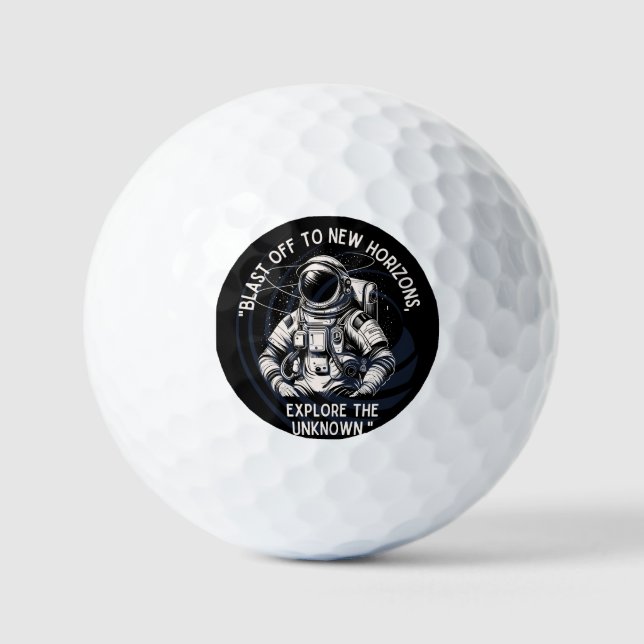 ASTRONAUT QUOTE , SCHLIESSEND BIS NEUES HORIZONT GOLFBALL (Vorderseite)