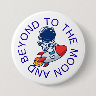 Astronaut Raketen-Weltraum-Abenteuer-Design Button