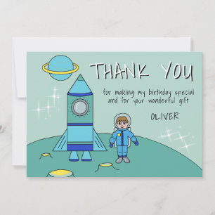 Astronaut Raketenjunge Geburtstags Dankeskarten